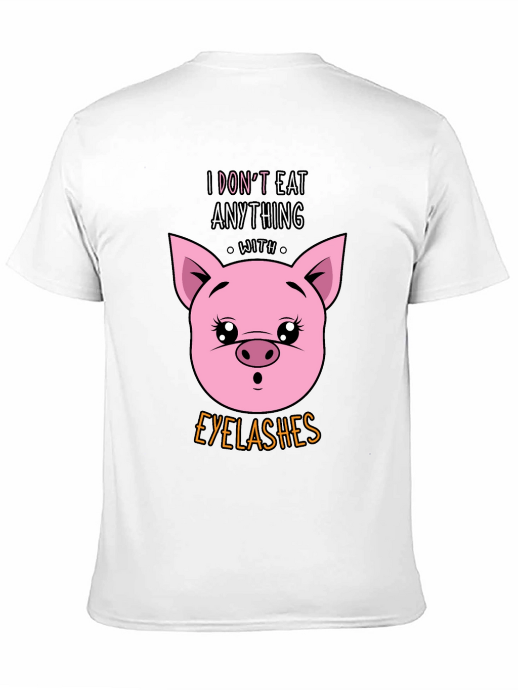 Funny Vegan T-Shirt - Pig Eyelashes Graphic Tee