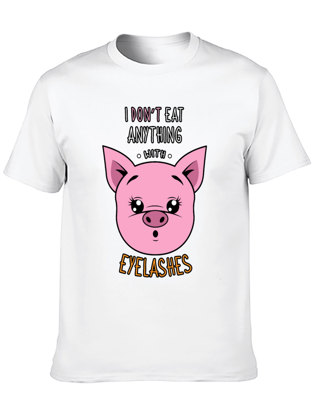 Funny Vegan T-Shirt - Pig Eyelashes Graphic Tee
