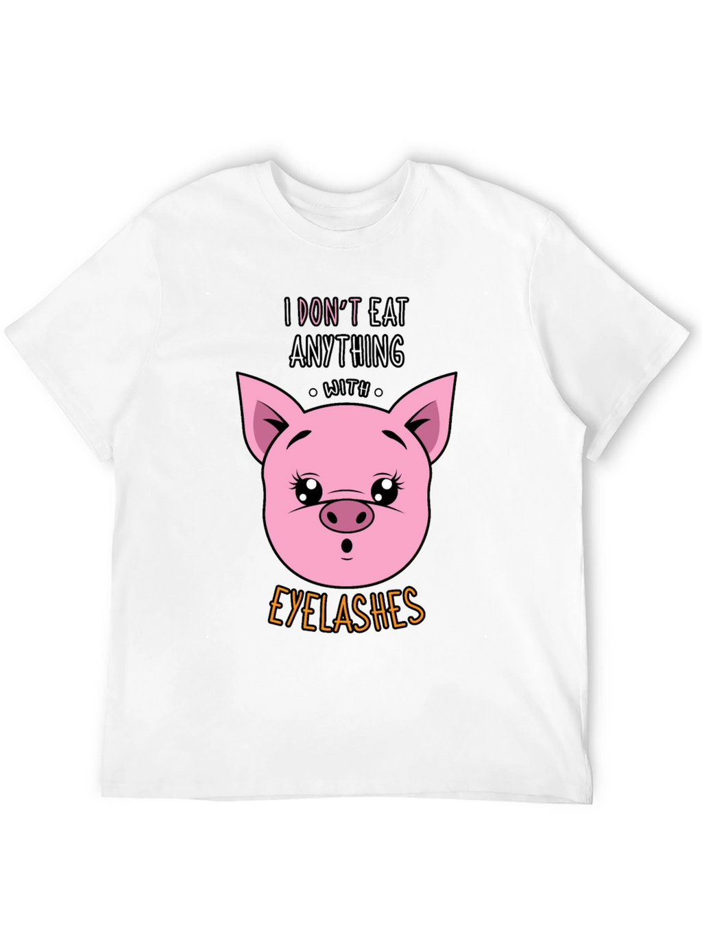 Funny Vegan T-Shirt - Pig Eyelashes Graphic Tee
