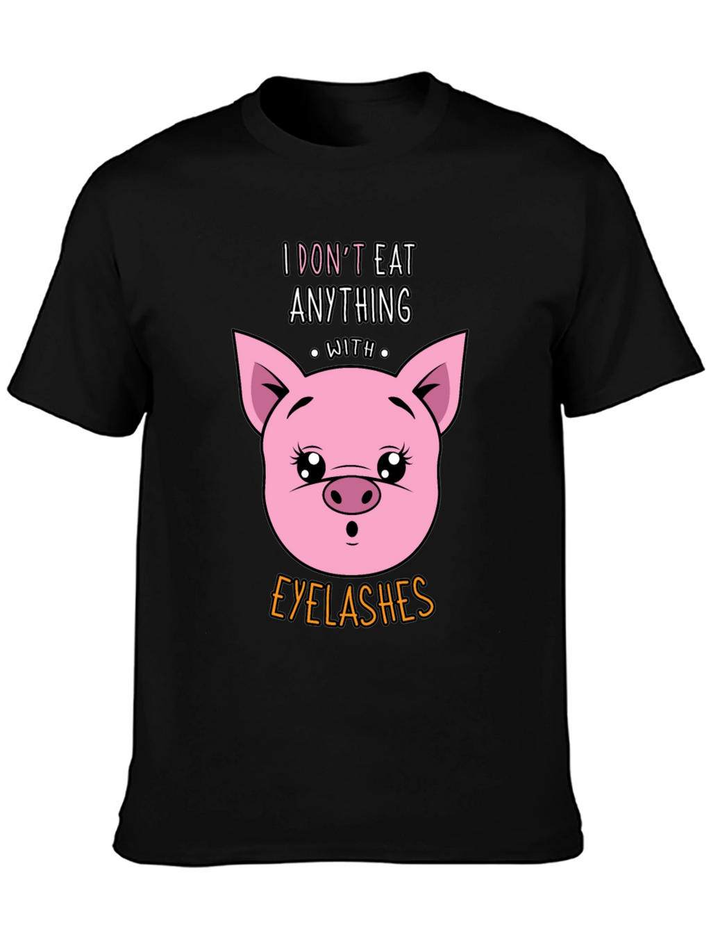 Funny Vegan T-Shirt - Pig Eyelashes Graphic Tee