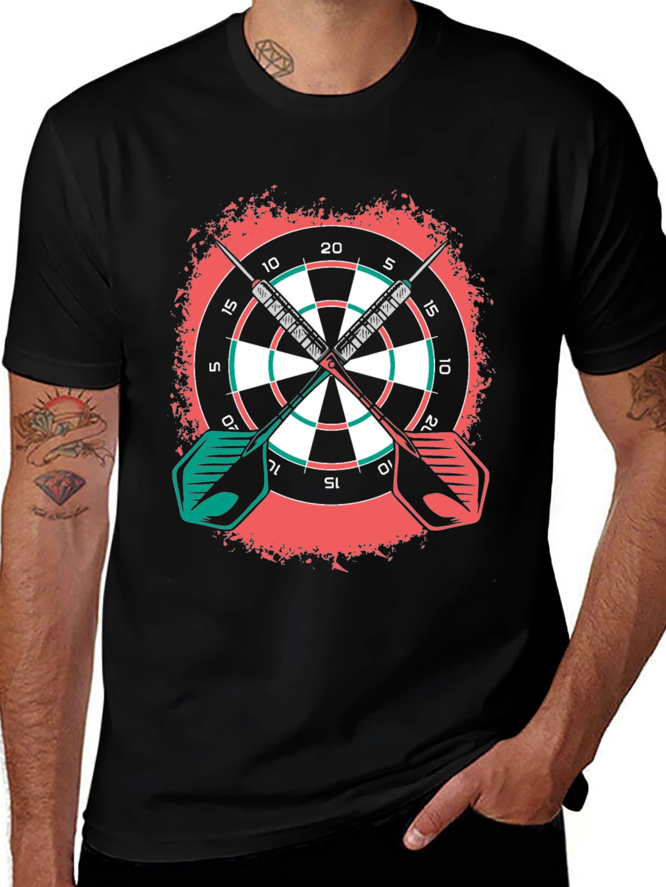 Dartboard Graphic Tee - Sporty Casual Wear