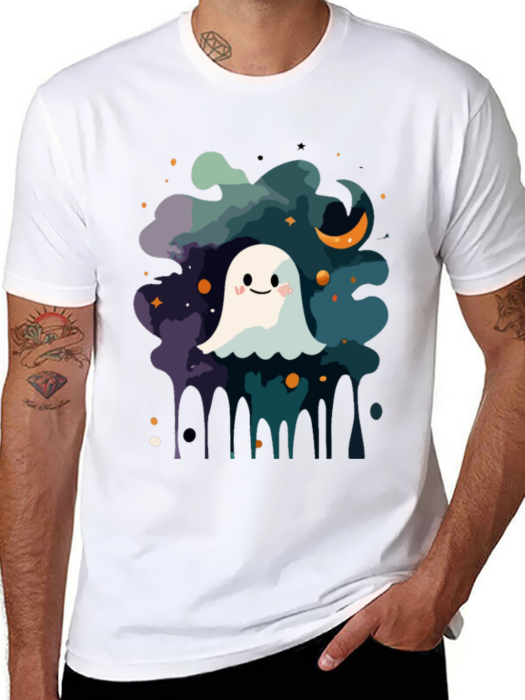 Cute Ghost Halloween Graphic T-Shirt