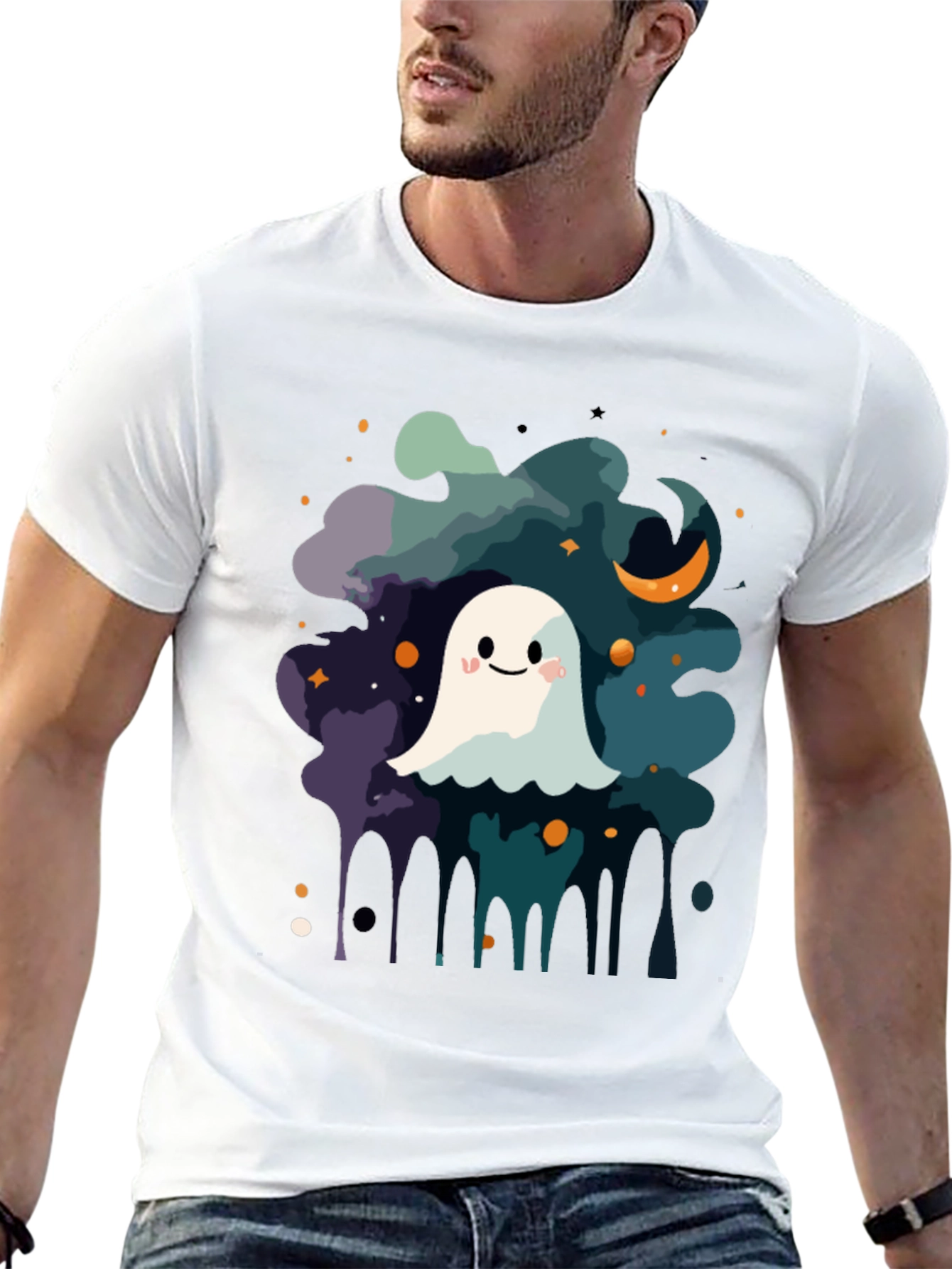 Cute Ghost Halloween Graphic T-Shirt