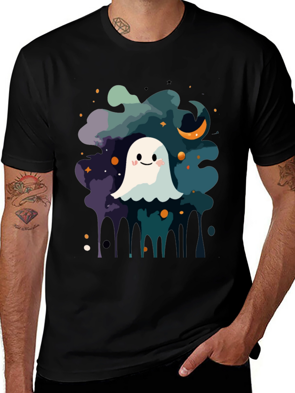 Cute Ghost Halloween Graphic T-Shirt