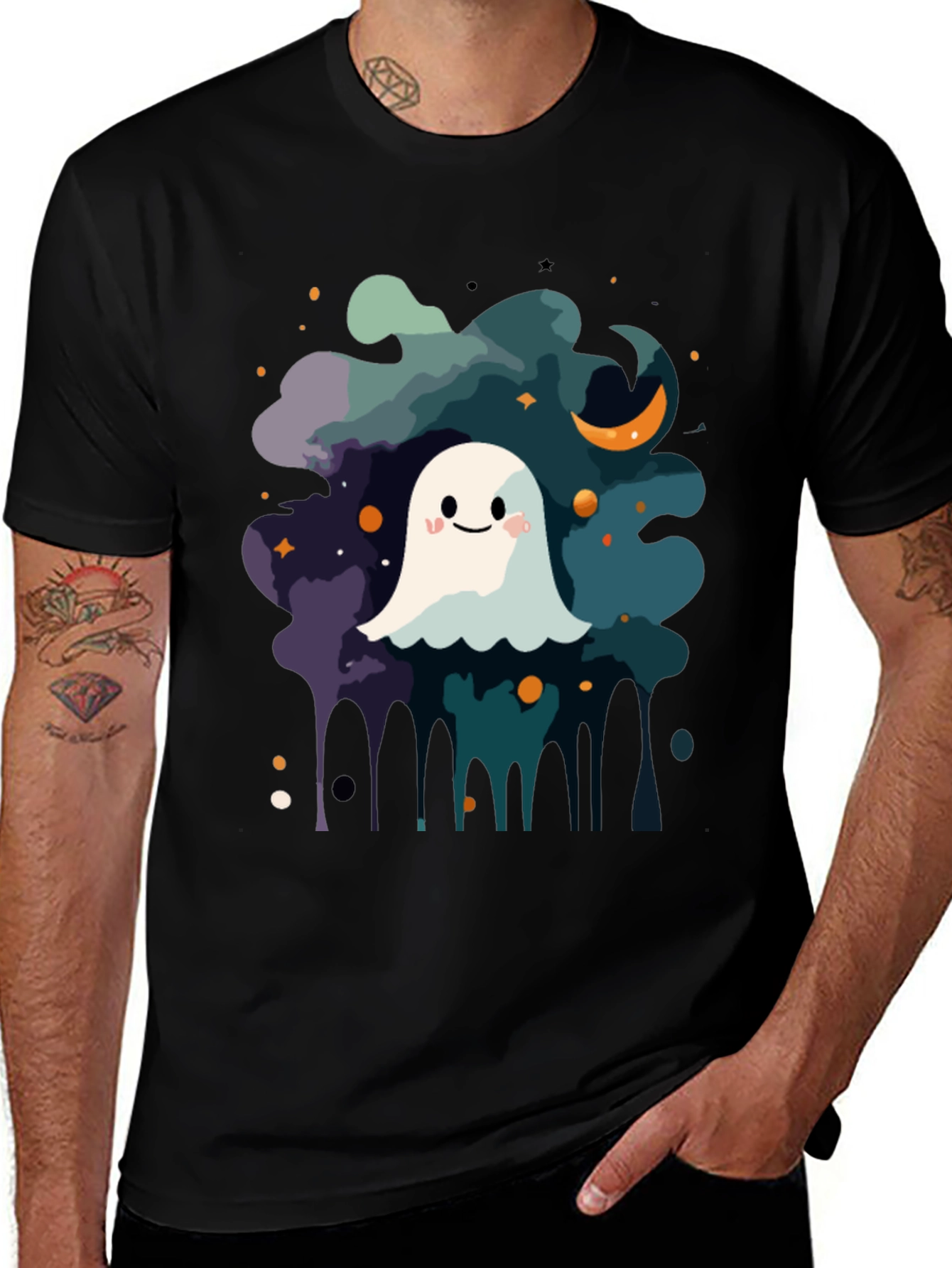 Cute Ghost Halloween Graphic T-Shirt