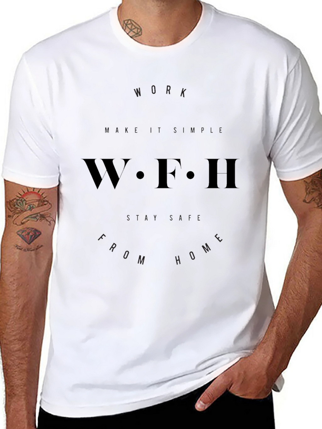 Work From Home Black Graphic T-Shirt