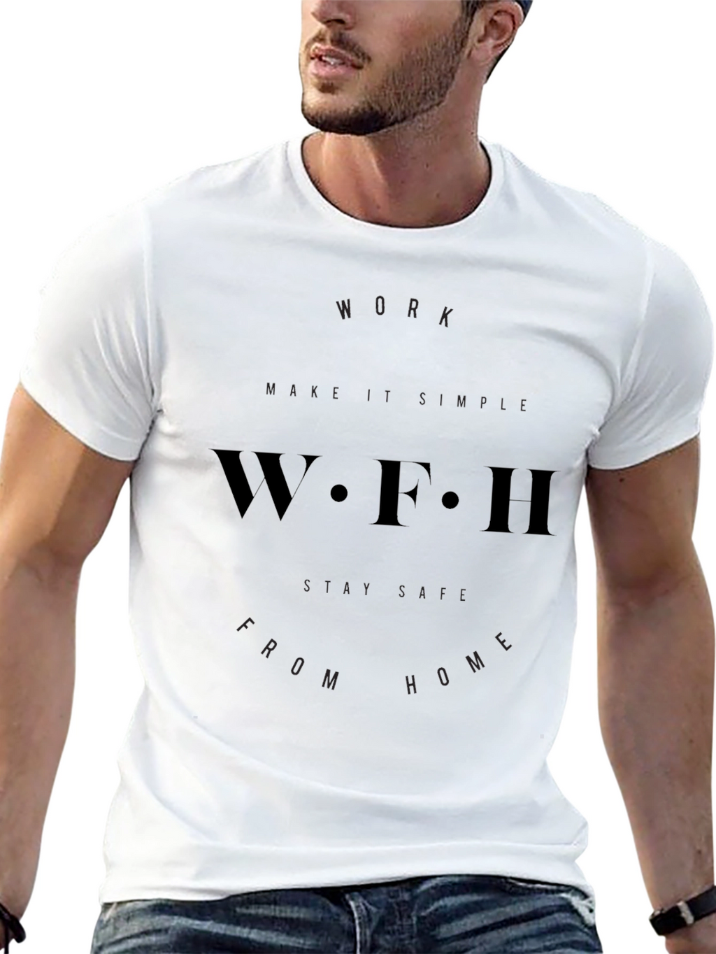 Work From Home Black Graphic T-Shirt
