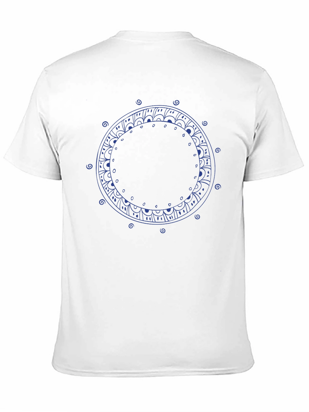 Mandala Circle Graphic Print Black T-Shirt