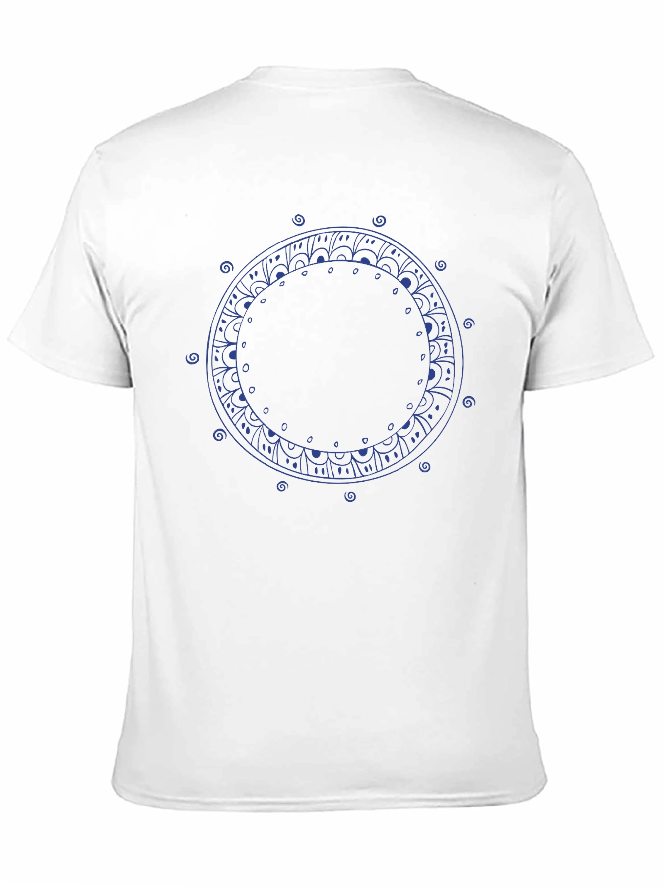 Mandala Circle Graphic Print Black T-Shirt