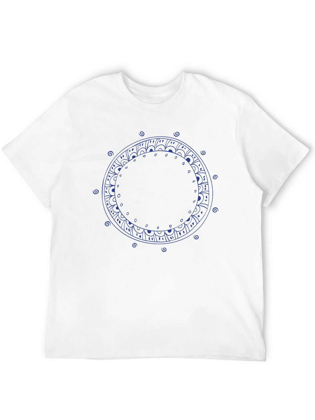 Mandala Circle Graphic Print Black T-Shirt