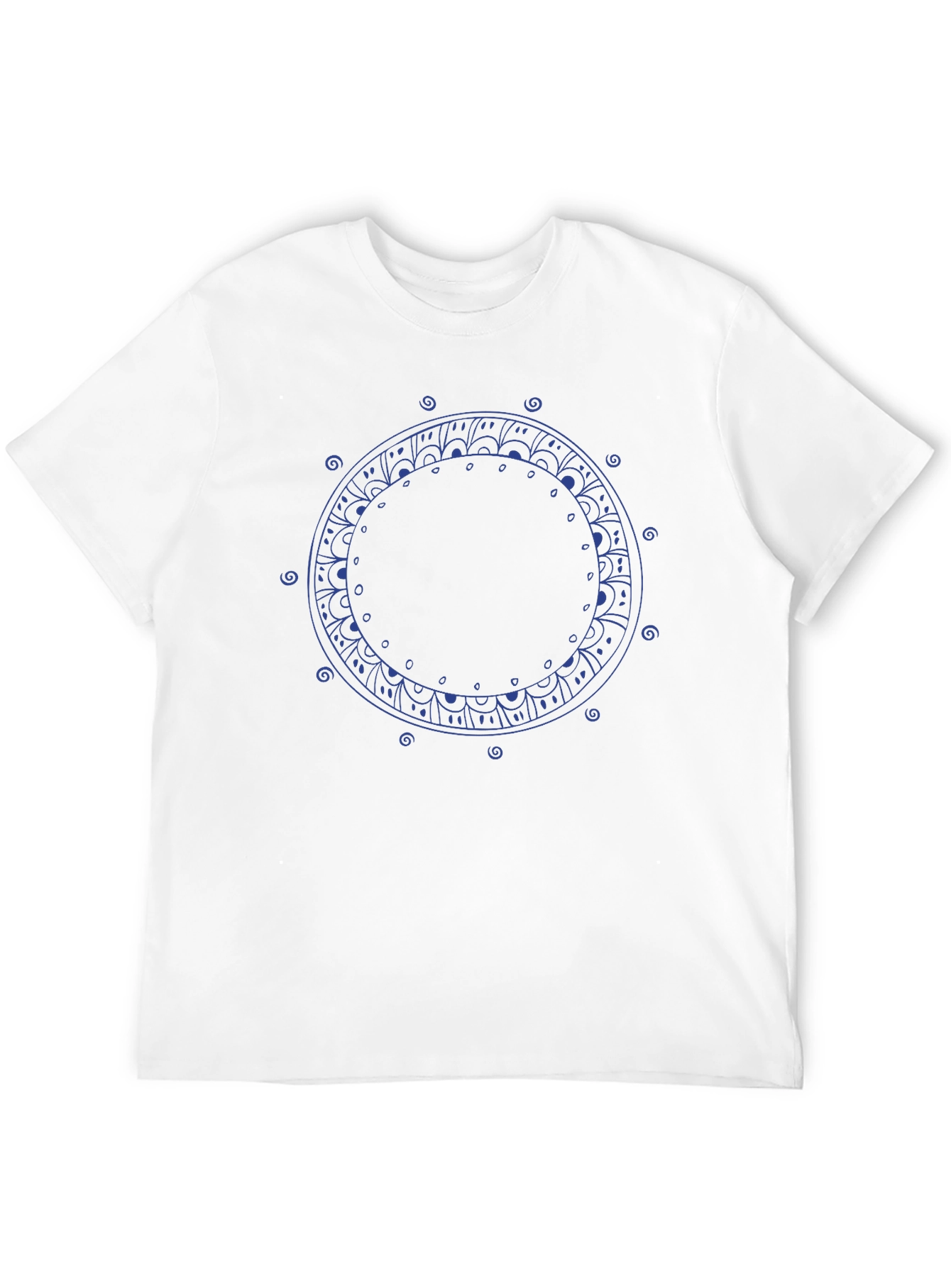 Mandala Circle Graphic Print Black T-Shirt