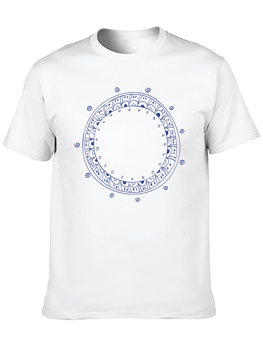 Mandala Circle Graphic Print Black T-Shirt