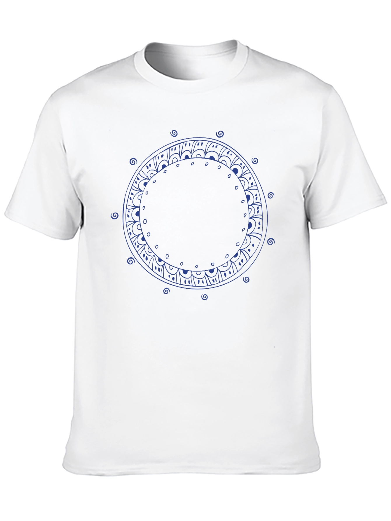 Mandala Circle Graphic Print Black T-Shirt