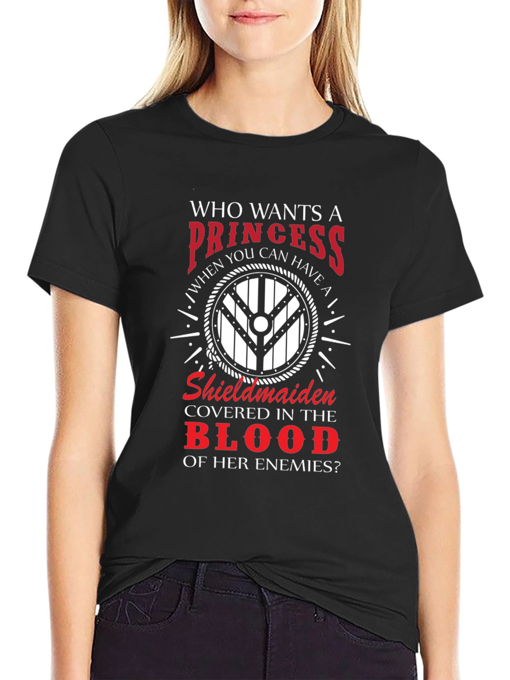 Viking Shieldmaiden T-Shirt - Princess Alternative Warrior Design
