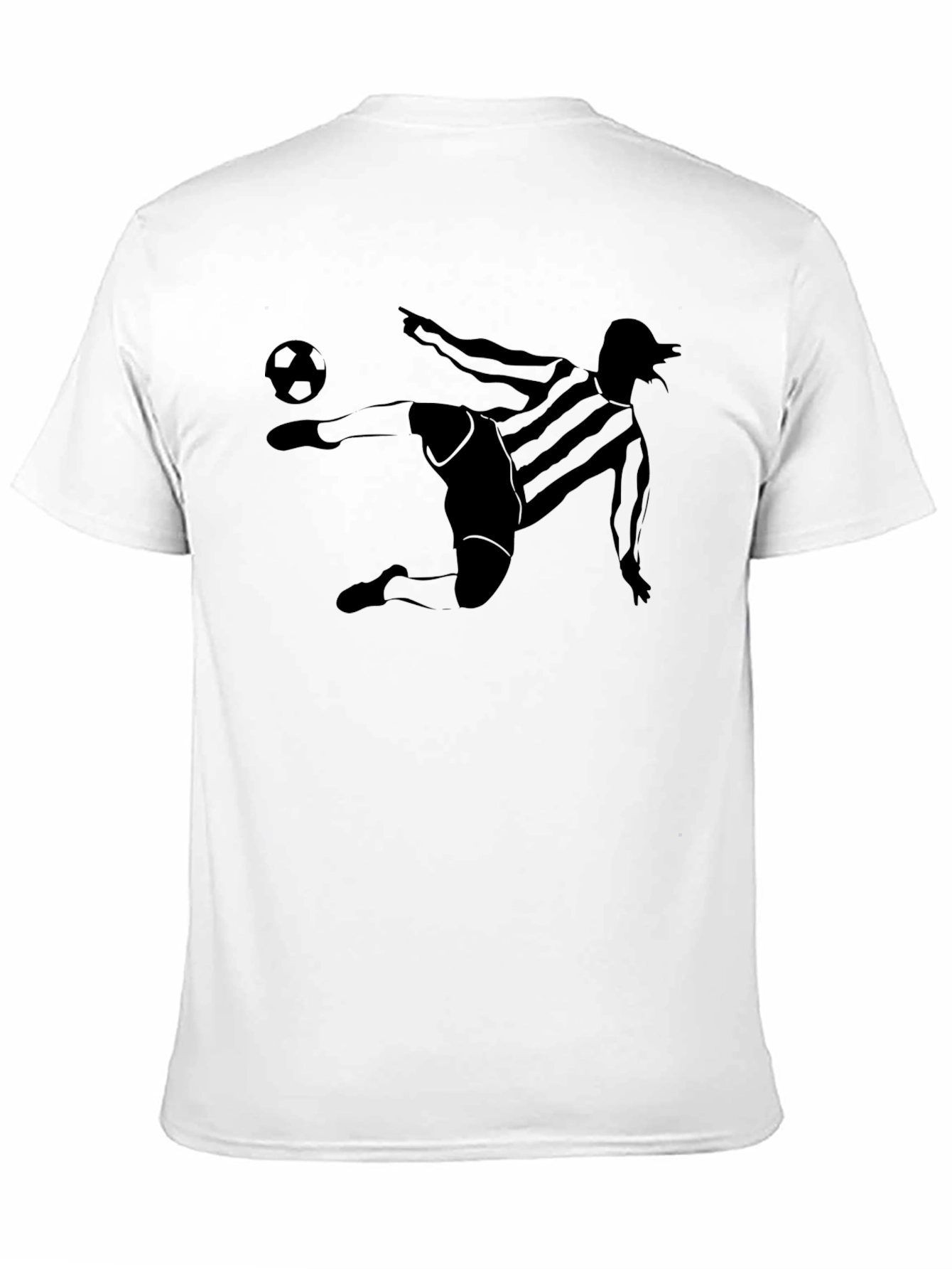 Soccer Player Kick T-Shirt - Black Graphic Tee