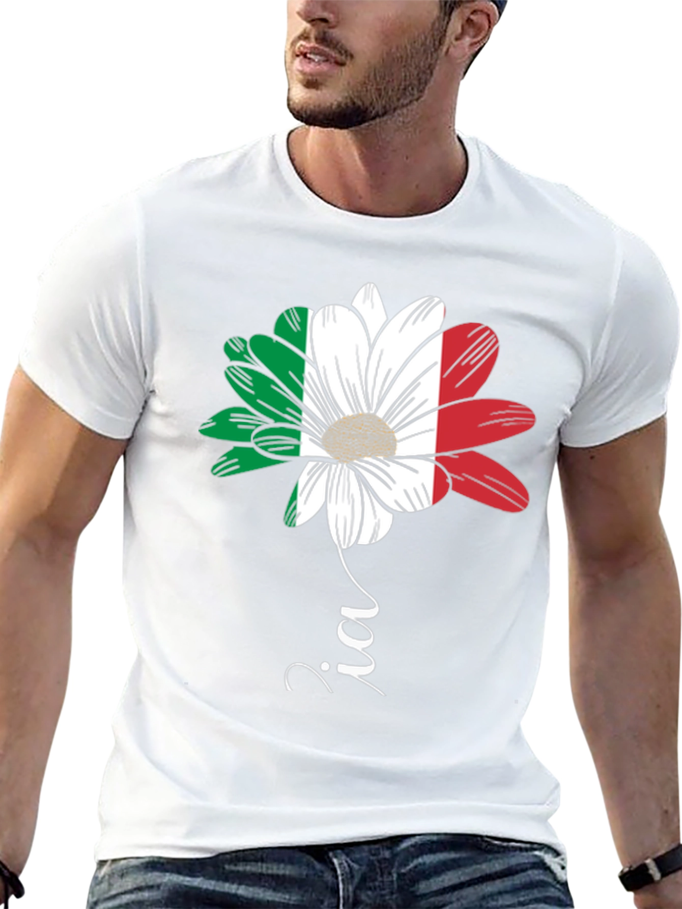 Italian Flag Flower T-Shirt - Zia Graphic Tee