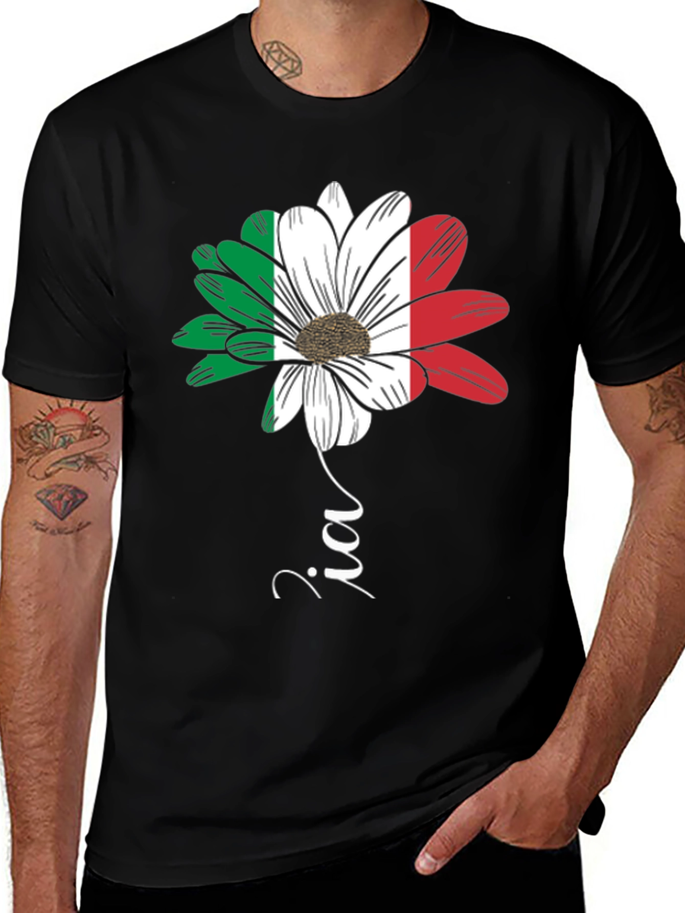 Italian Flag Flower T-Shirt - Zia Graphic Tee