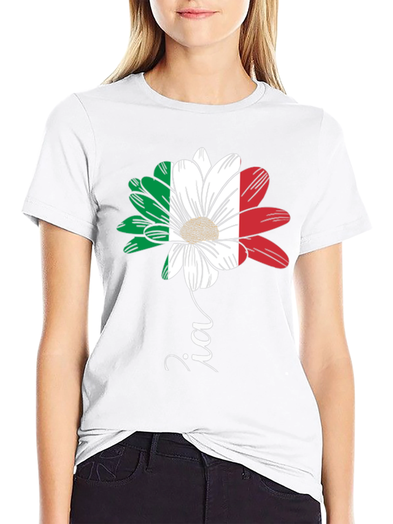 Italian Flag Flower T-Shirt - Zia Graphic Tee