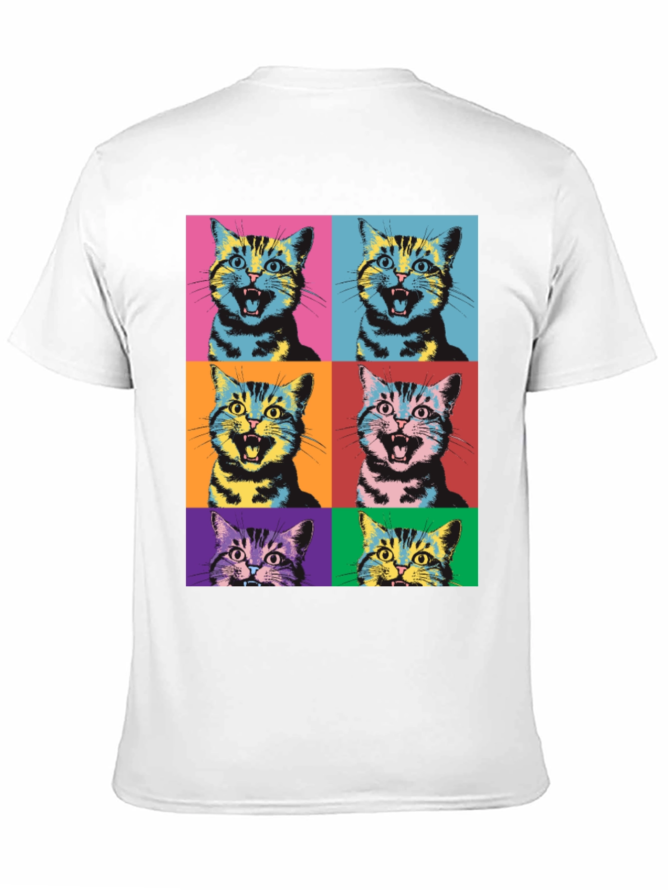 Pop Art Cat Graphic T-Shirt - Unique Style