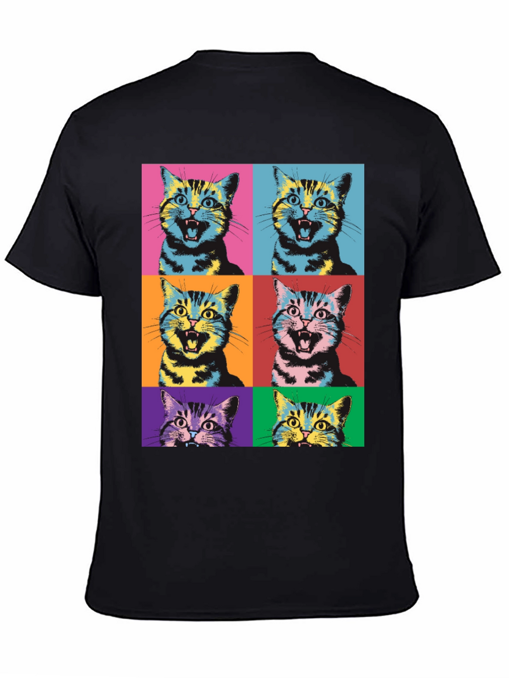 Pop Art Cat Graphic T-Shirt - Unique Style