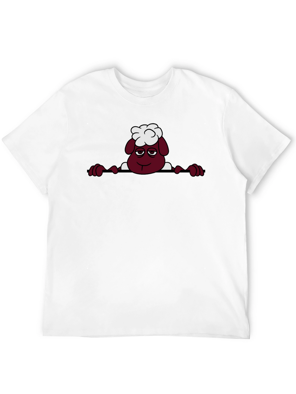 Cartoon Sheep Graphic Tee - Quirky Black T-Shirt