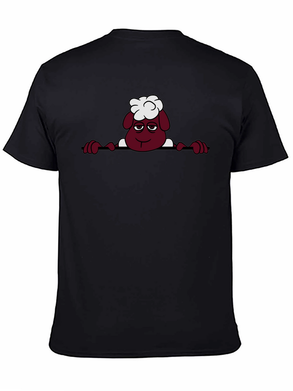 Cartoon Sheep Graphic Tee - Quirky Black T-Shirt