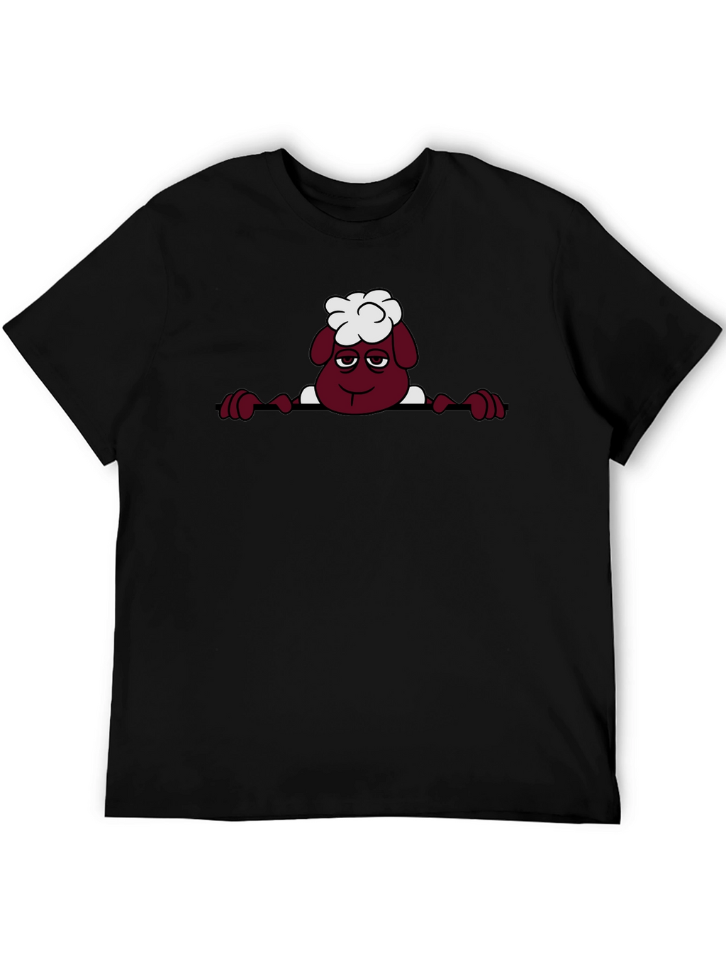 Cartoon Sheep Graphic Tee - Quirky Black T-Shirt