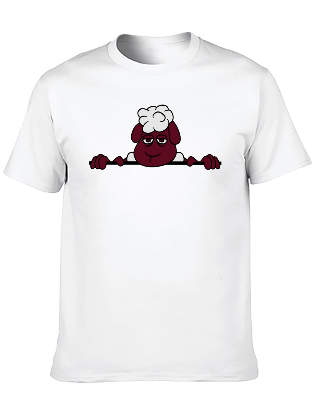 Cartoon Sheep Graphic Tee - Quirky Black T-Shirt