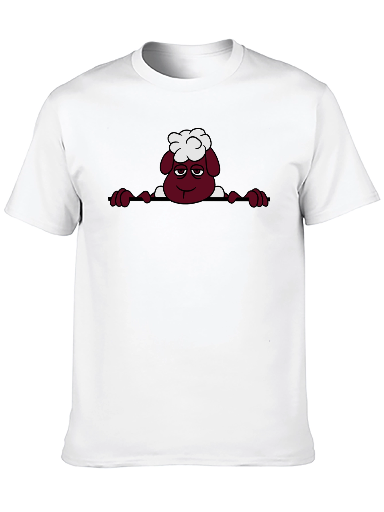 Cartoon Sheep Graphic Tee - Quirky Black T-Shirt