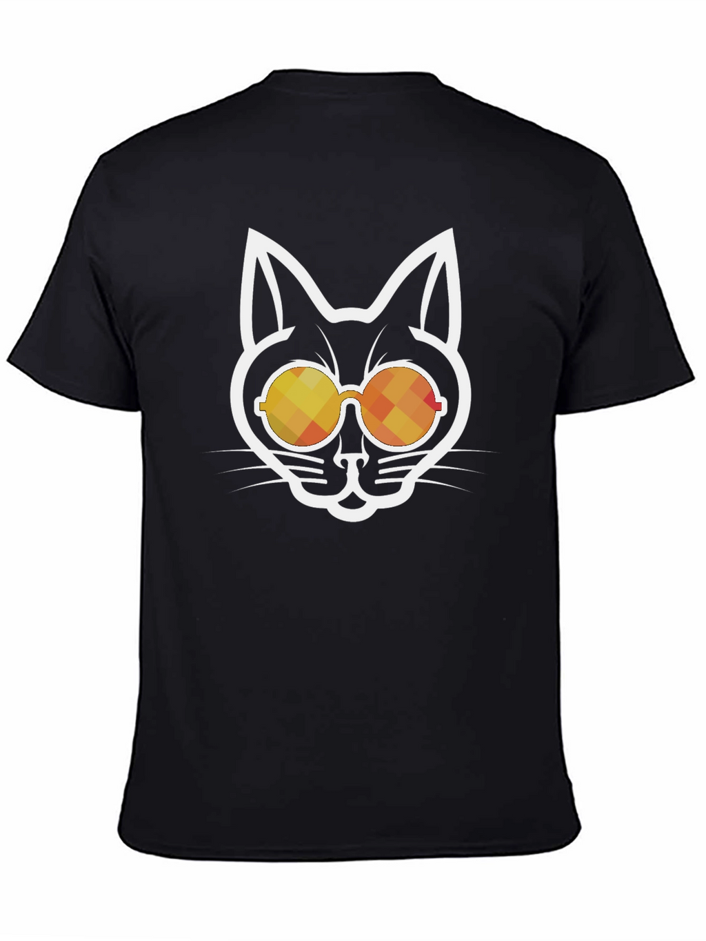 Cool Cat Sunglasses Graphic Tee - Black Cotton Blend