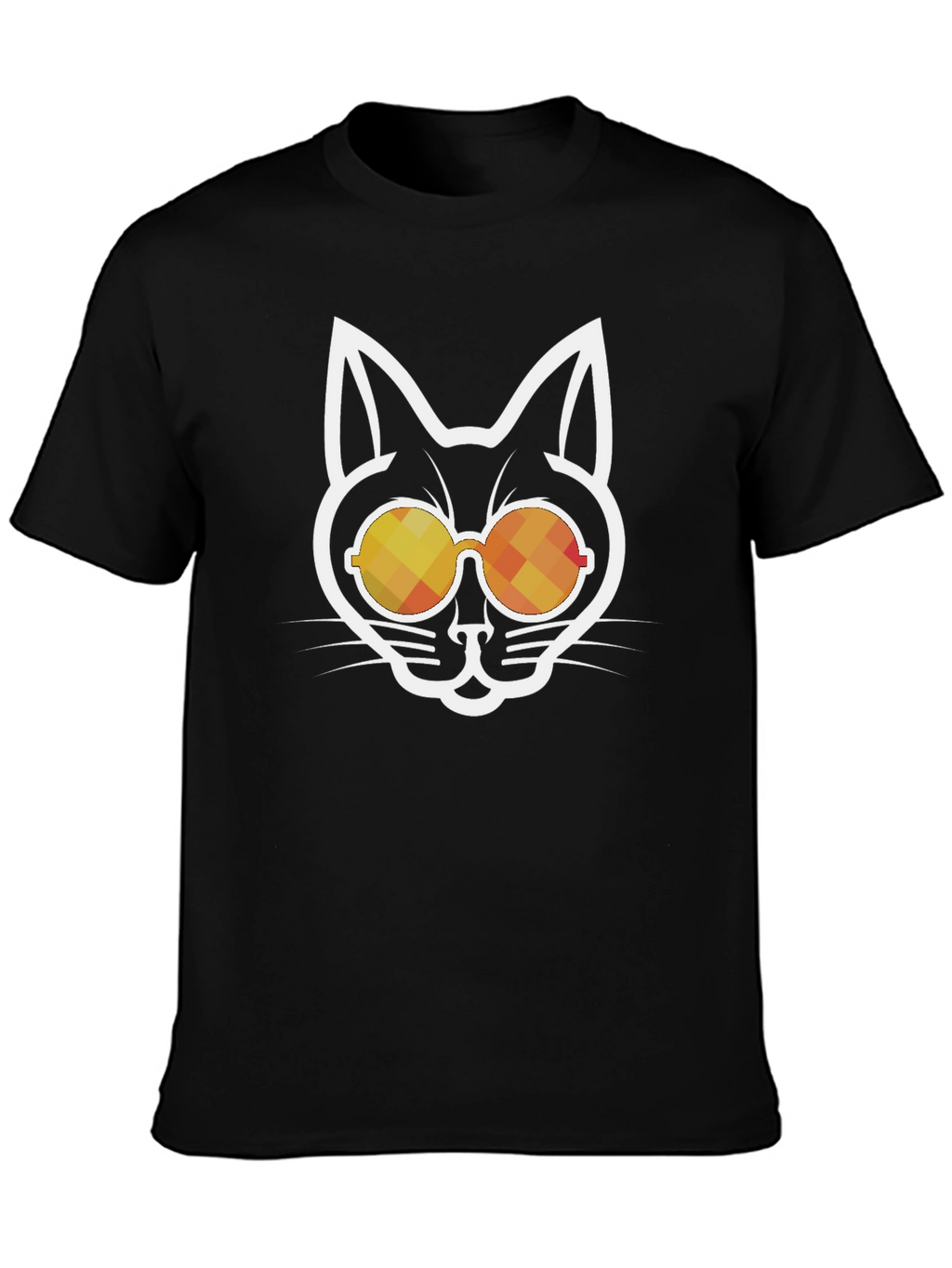 Cool Cat Sunglasses Graphic Tee - Black Cotton Blend