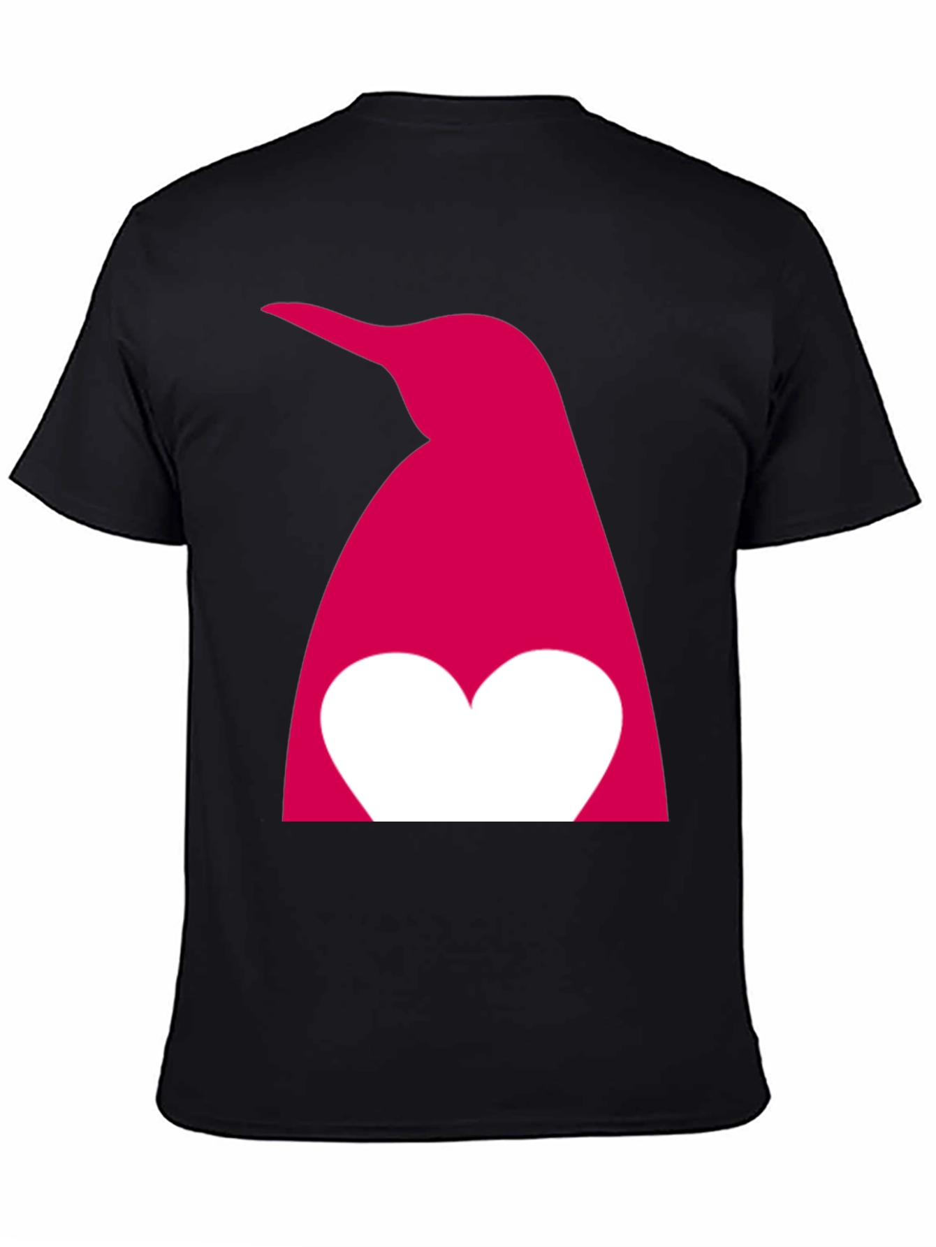 Penguin Heart Graphic T-Shirt - Black