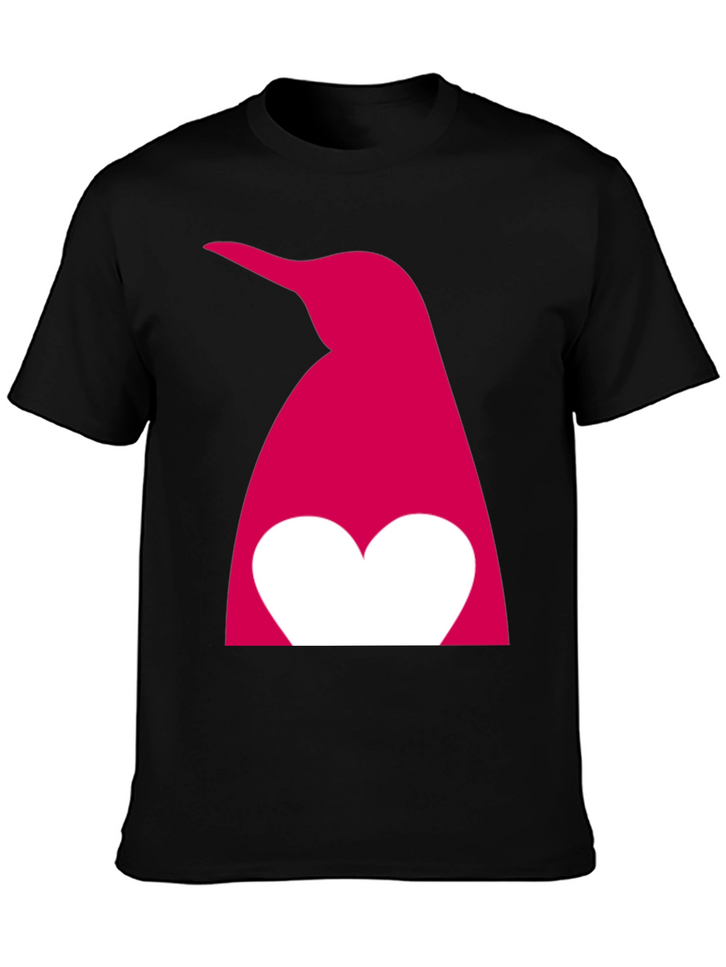 Penguin Heart Graphic T-Shirt - Black