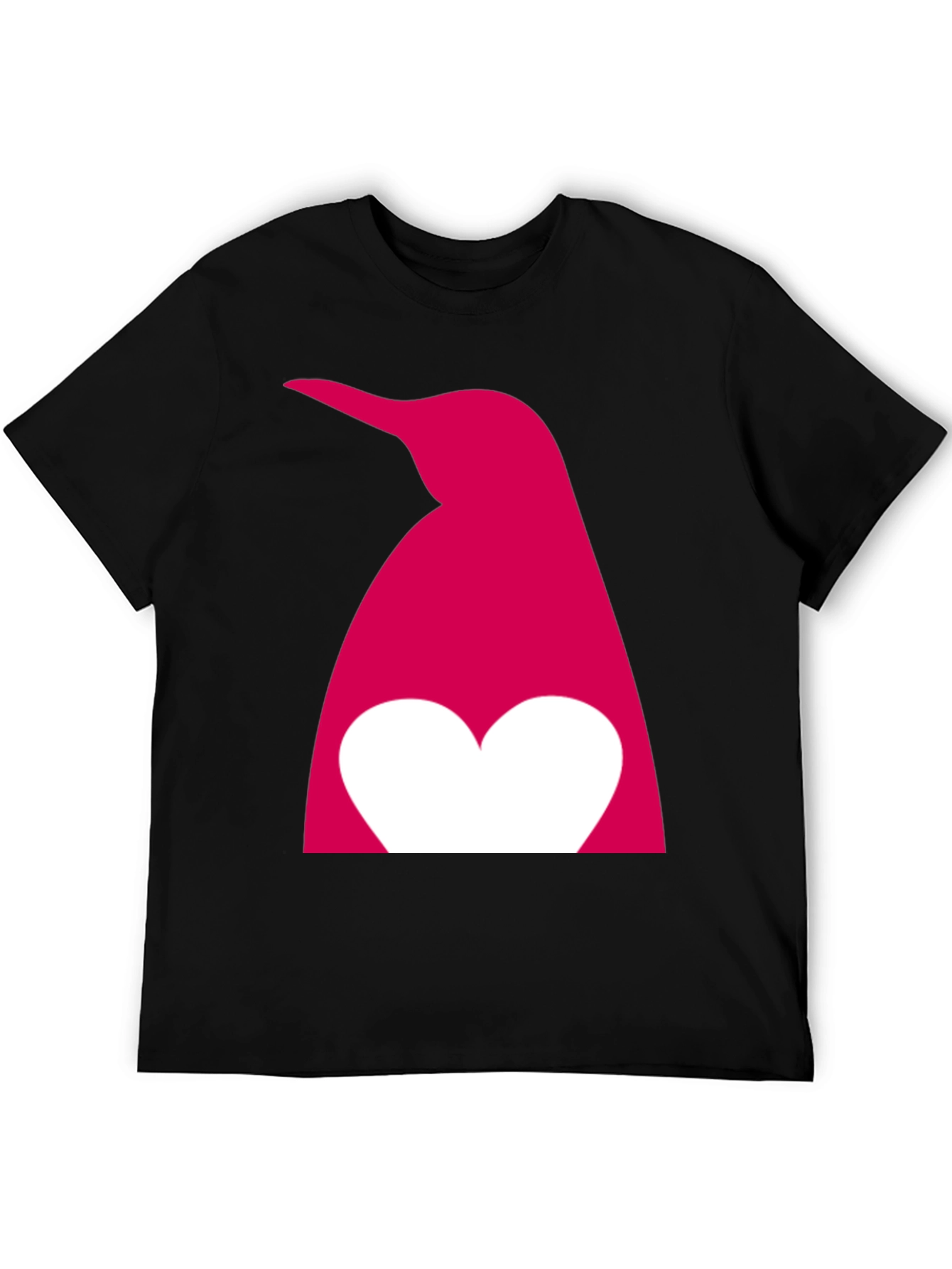Penguin Heart Graphic T-Shirt - Black