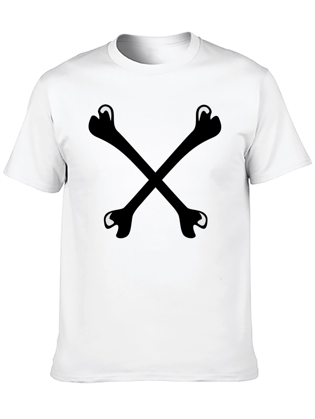 Bone Cross T-Shirt - Black Crew Neck Tee