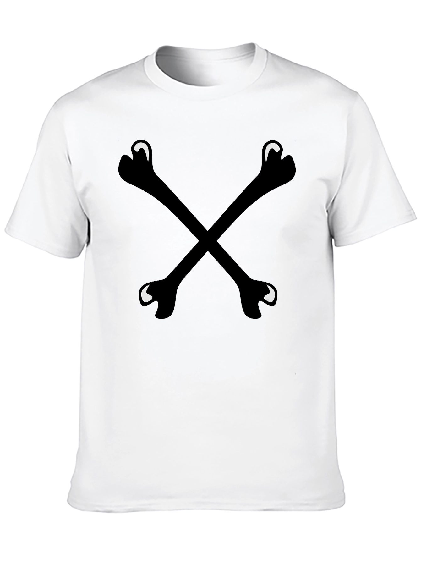 Bone Cross T-Shirt - Black Crew Neck Tee