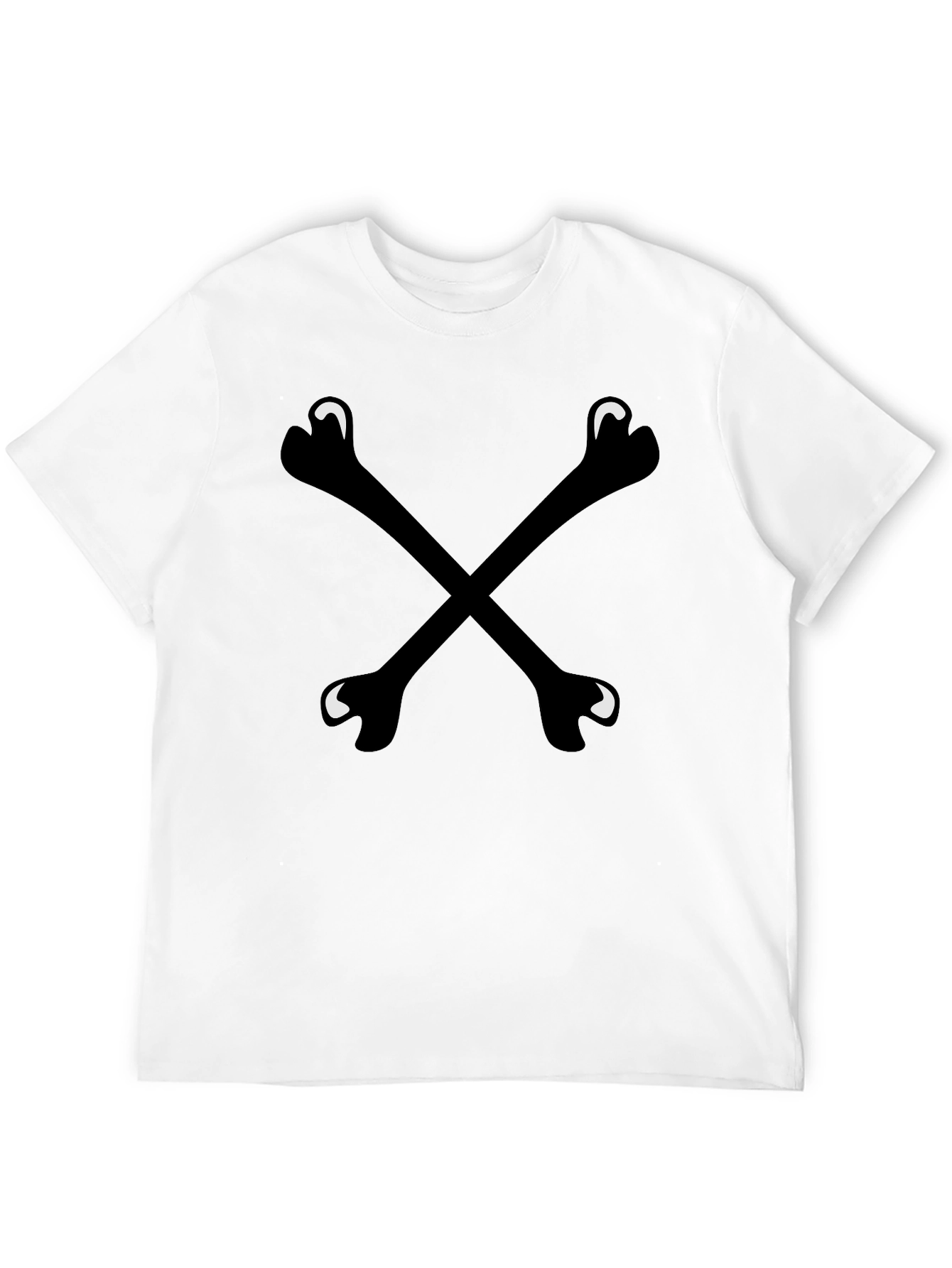 Bone Cross T-Shirt - Black Crew Neck Tee