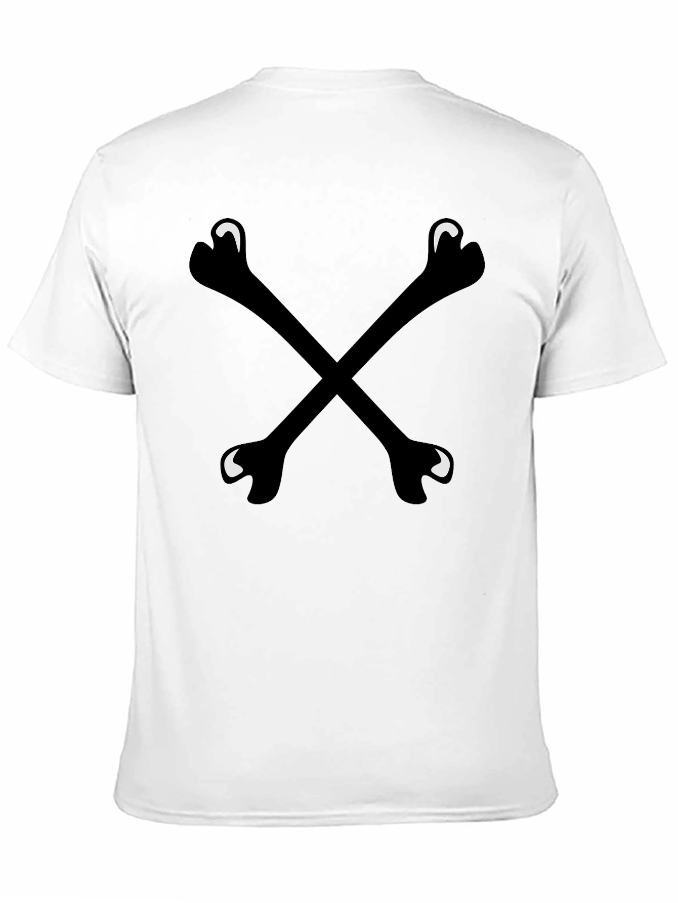 Bone Cross T-Shirt - Black Crew Neck Tee