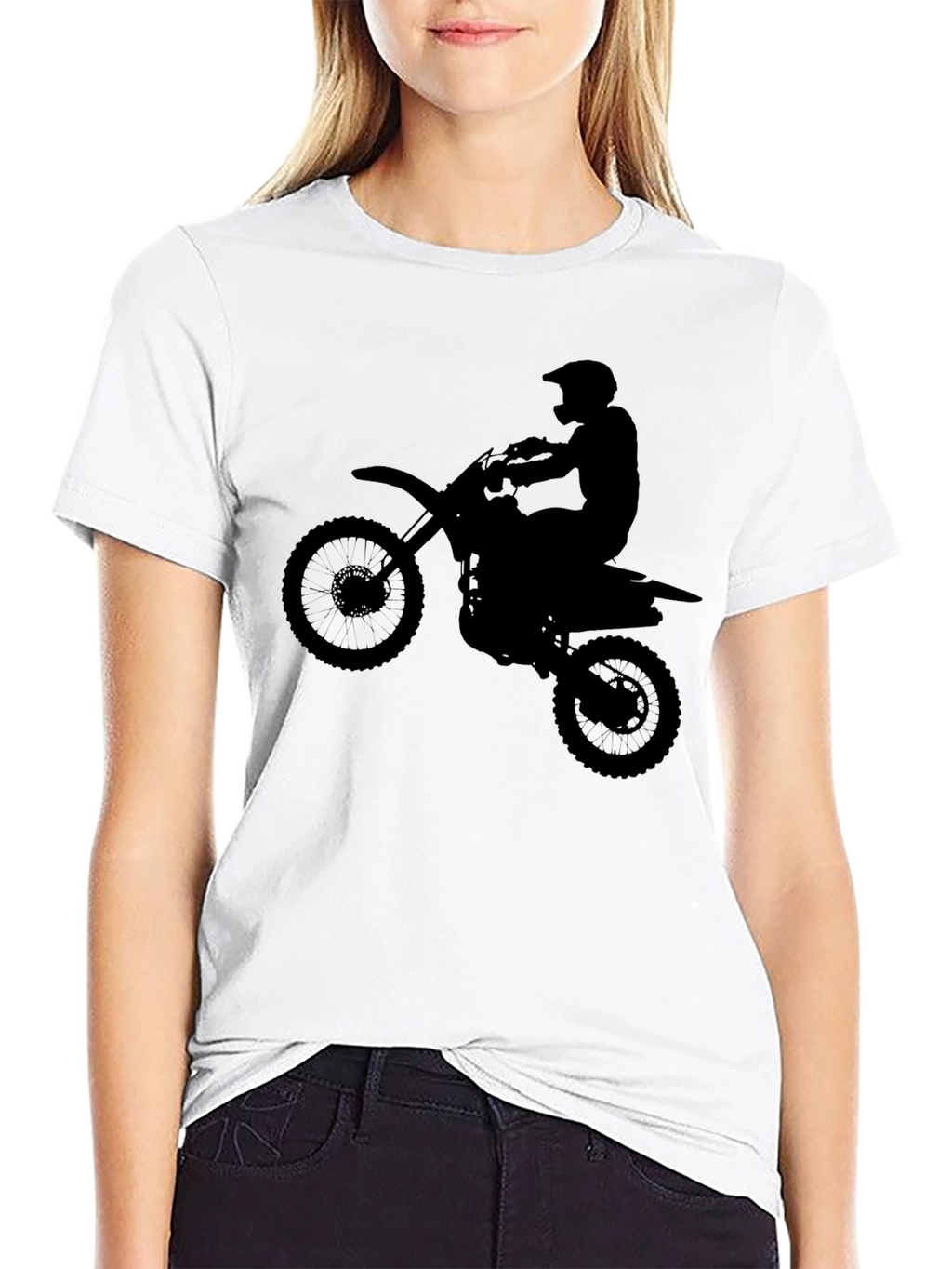 Black Motocross Silhouette Graphic Tee