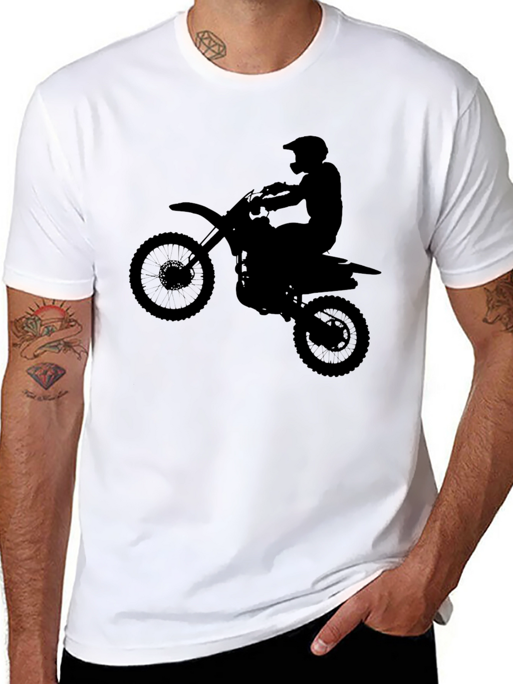 Black Motocross Silhouette Graphic Tee