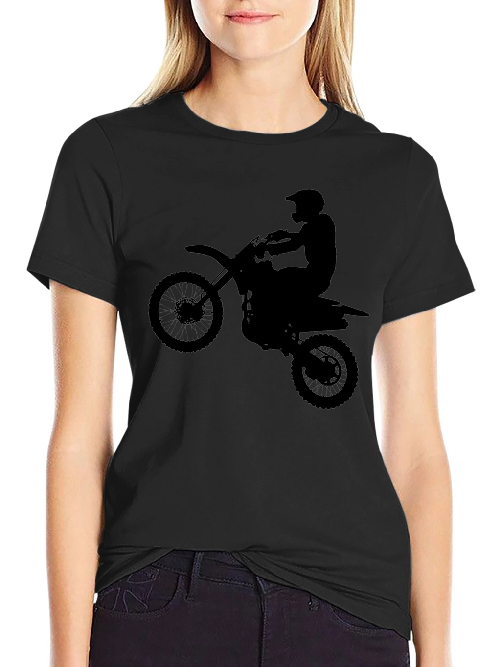 Black Motocross Silhouette Graphic Tee