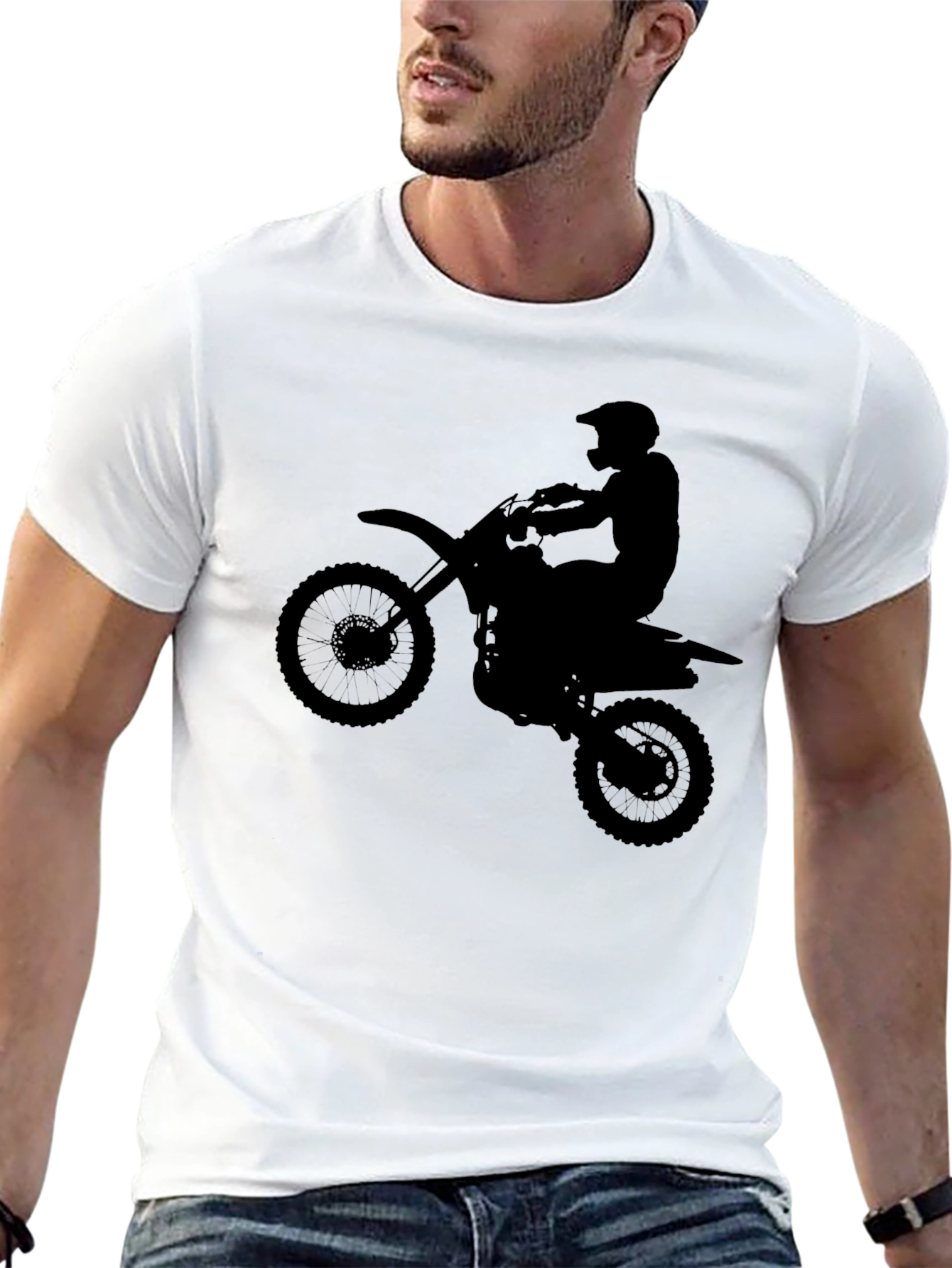 Black Motocross Silhouette Graphic Tee