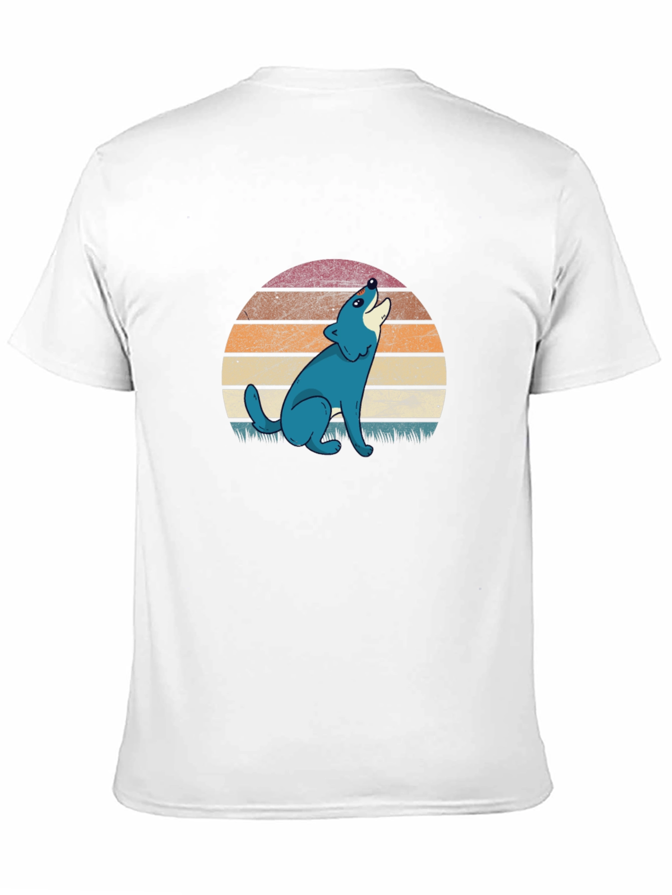 Retro Wolf Graphic T-Shirt - Black Cotton Tee