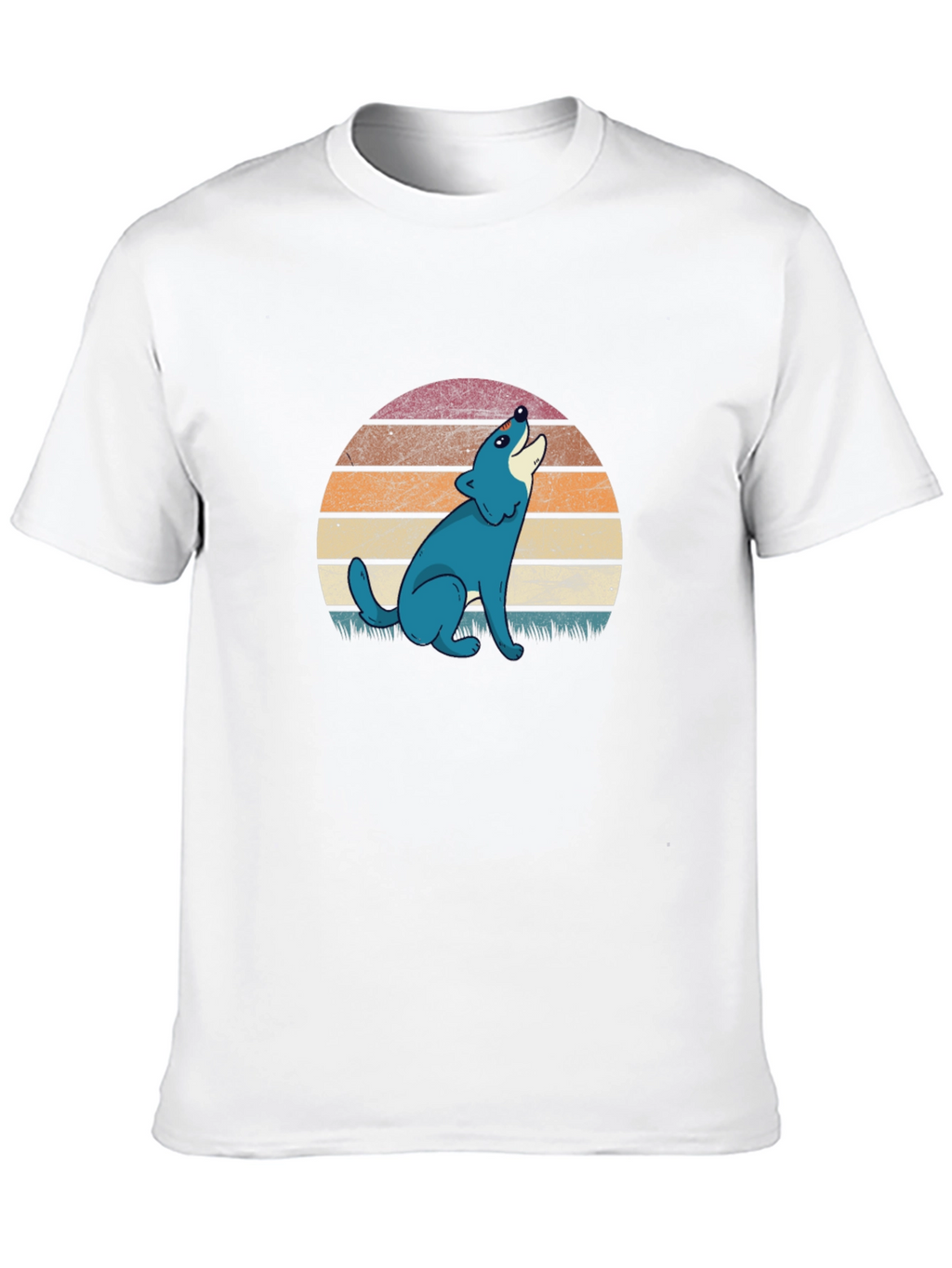 Retro Wolf Graphic T-Shirt - Black Cotton Tee