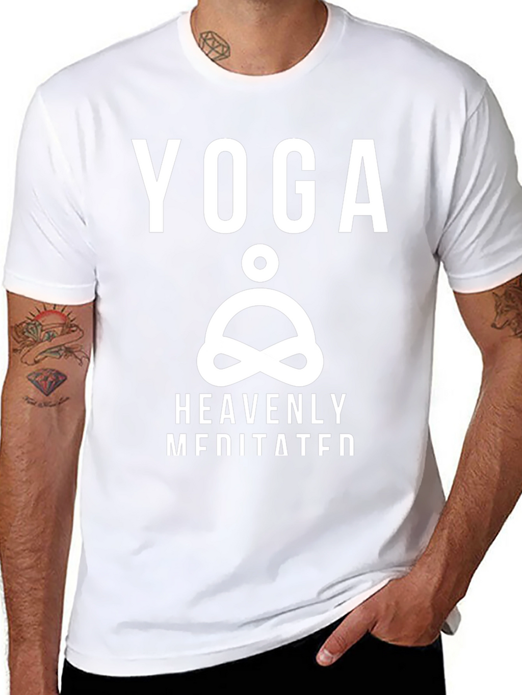 Yoga Heavenly Meditated Black Graphic T-Shirt