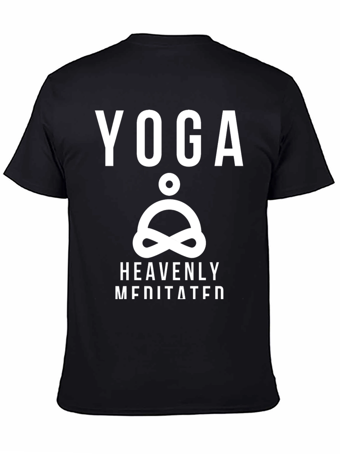 Yoga Heavenly Meditated Black Graphic T-Shirt