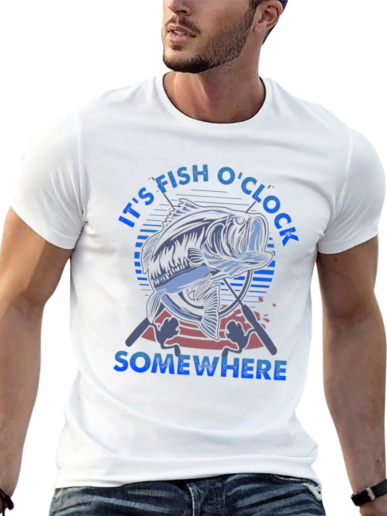 Its Fish OClock Somewhere Black T-Shirt