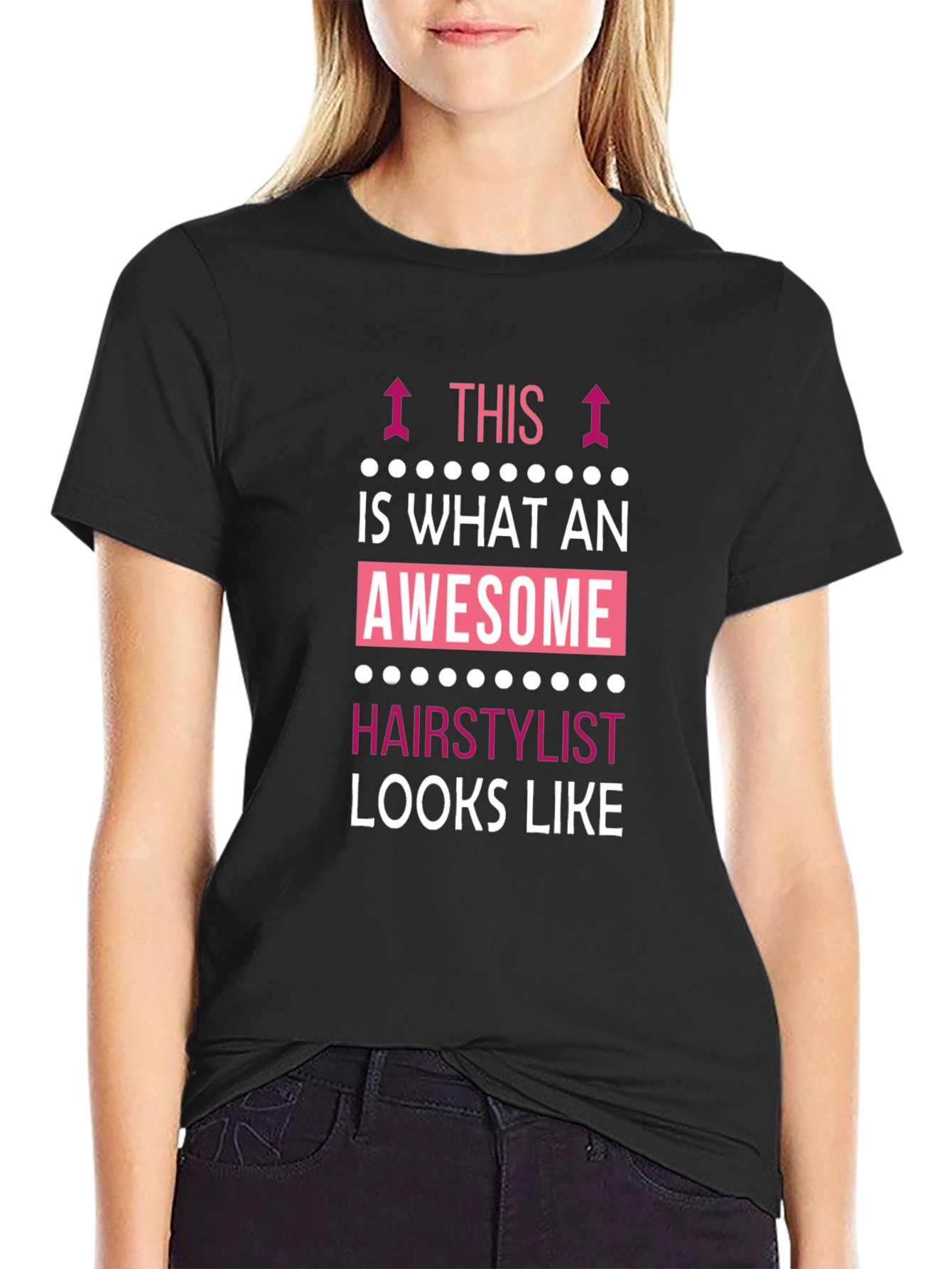 Awesome Hairstylist Graphic Tee - Black Crew Neck