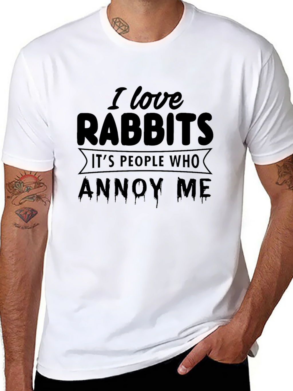 I Love Rabbits Funny Graphic T-Shirt