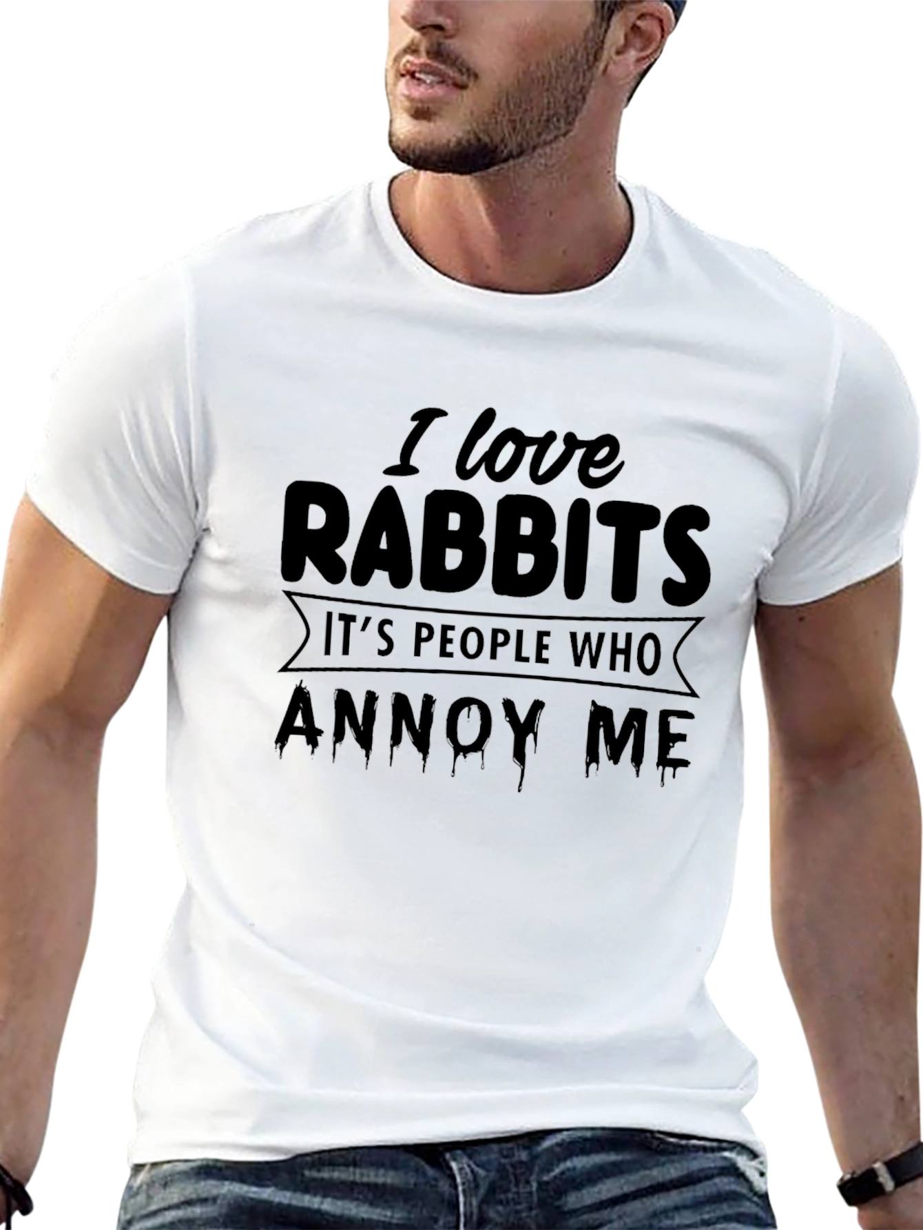 I Love Rabbits Funny Graphic T-Shirt